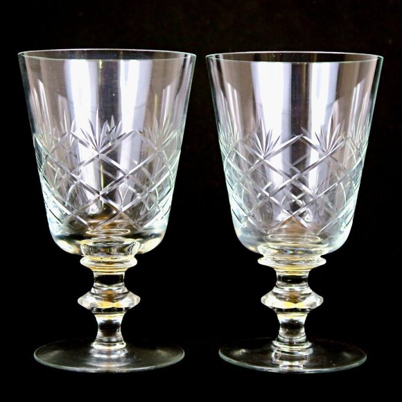 Toscany Fern Water Goblets (Set of 2) -- Mid-Century Blown Glass Drinkware - Picture 2 of 4